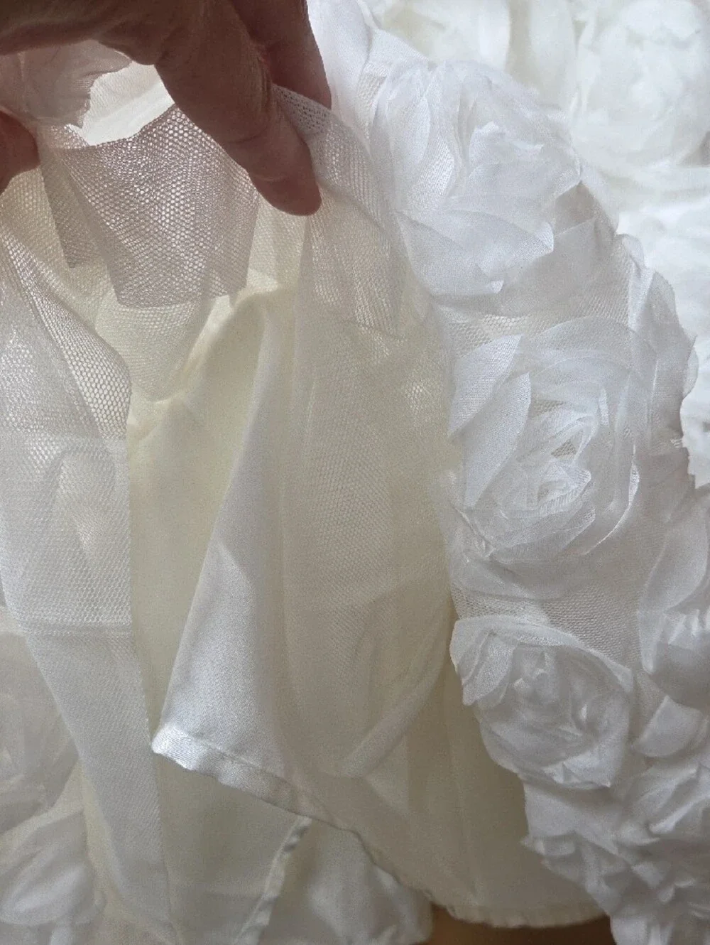 Gymboree White Rosette Flower Girl Dress with Satin Waistband